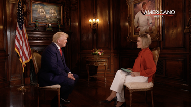 El expresidente Donald Trump entrevistado en exclusiva para Americano Media por la periodista Lucía Navarro.&nbsp;