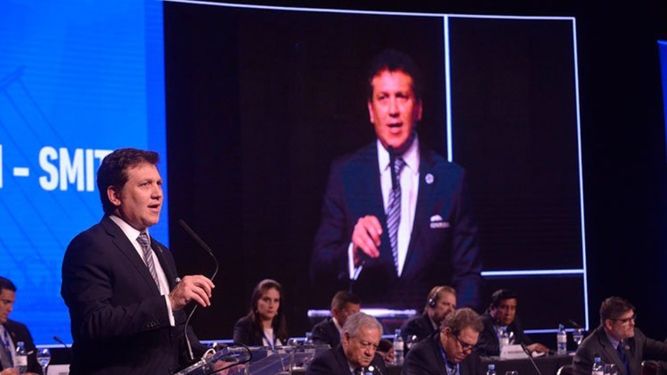 Dominguez presidió el congreso ordinario de Conmebol celebrado en Buenos Aires.