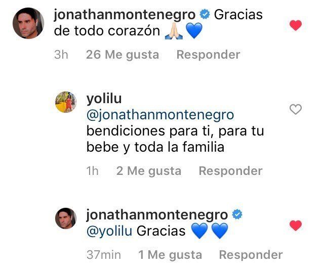 Jonathan Montenegro se convierte en padre por cuarta vez 1 Jonathan Montenegro respondió algunos mensajes de felicitación en Instagram.