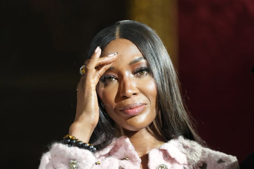 La modelo británica Naomi Campbell llega a la inauguración de los premios benéficos de la Fundación del Rey en el Palacio de San Jaime en Londres, el martes 11 de junio de 2024.&nbsp;