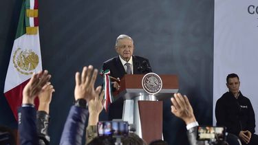 El presidente Andr&eacute;s Manuel L&oacute;pez Obrador habla durante una rueda de prensa en Culiac&aacute;n, M&eacute;xico, el viernes 18 de octubre de 2019.