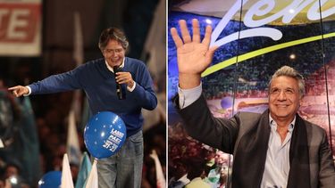 Los candidatos a la presidencia de Ecuador Guillermo Lasso (i) y Lenín Moreno (d), hicieron este jueves sus cierres de campaña con vistas a la segunda vuelta electoral que tendrá lugar el domingo 2 de abril.