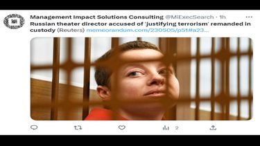 Detenida en Rusia a la directora de teatro Yevguenia Berkovich por presunto terrorismo.