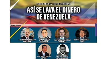 Folleto de la conferencia Así se lava el dinero de Venezuela.