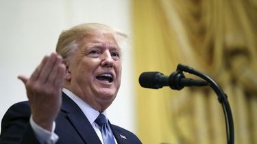 Fotograf&iacute;a del 4 de octubre de 2019 del presidente Donald Trump&nbsp;durante un acto en la Casa Blanca.