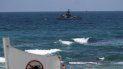 Un buque de la marina israelí visto desde Rosh Hanikra, un punto de cruce entre Israel y el Líbano, el 3 de julio del 2022. Un buque de la marina israelí visto desde Rosh Hanikra, un punto de cruce entre Israel y el Líbano, el 3 de julio del 2022.