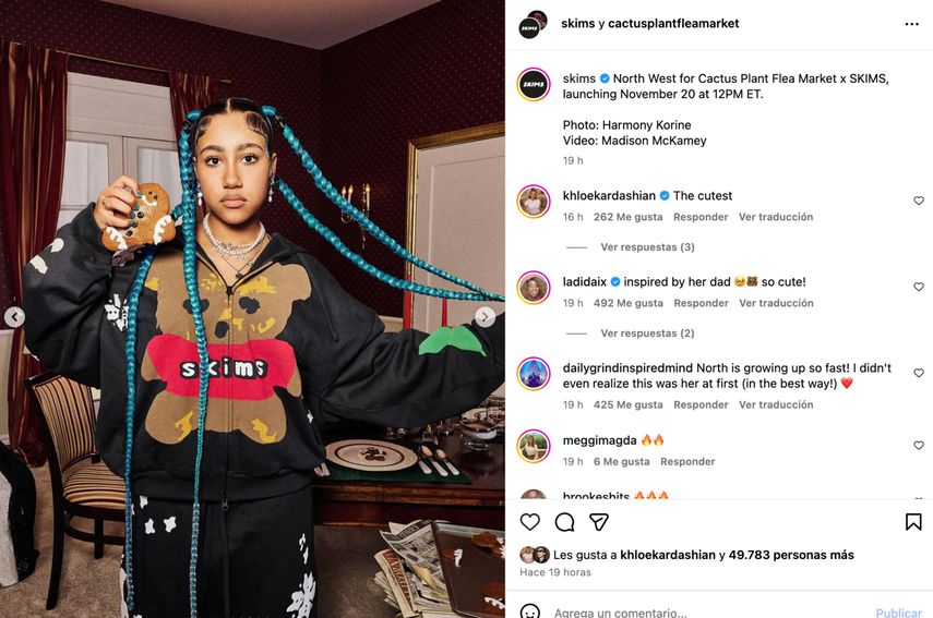 North West para la campaña festiva de SKIMS en colaboración con Cactus Plant Flea Market