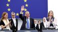 El presidente electo de Venezuela, Edmundo González Urrutia, llega para recibir el premio Sájarov de derechos humanos 2024 del Parlamento Europeo durante una ceremonia de entrega de premios en el Parlamento Europeo en Estrasburgo, este de Francia, el 17 de diciembre de 2024.