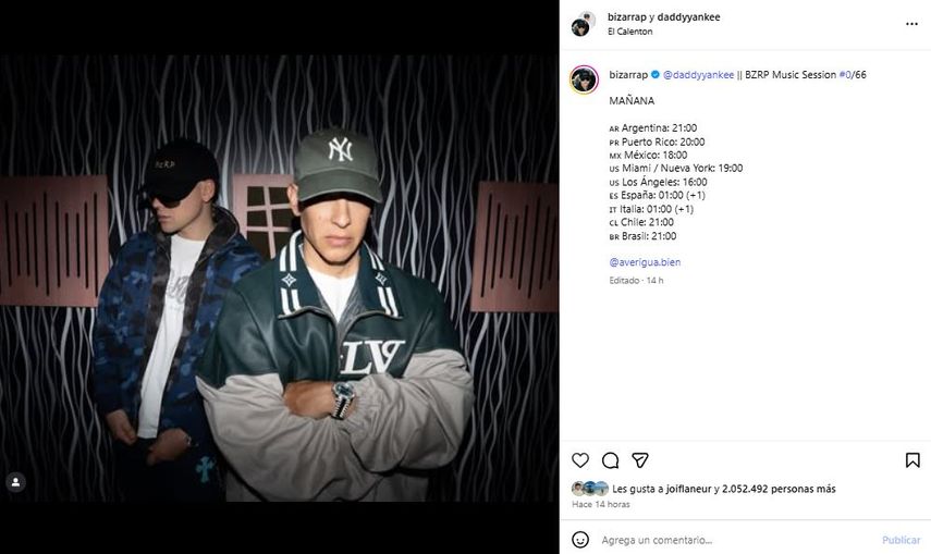 El músico argentino Bizarrap y el reguetonero boricua Daddy Yankee.