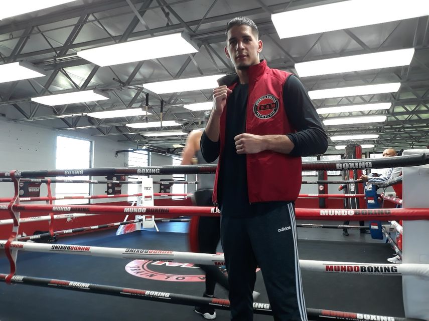 El cubano Antony Martinez luego de una práctica en el gimnasio Muhammed Ali en el Tropical Park con miras a su pelea del próximo 11 de febrero en Miami.