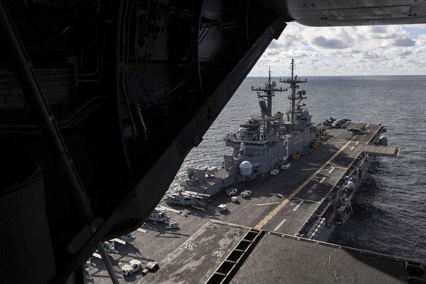 El buque de ataque USS Kearsarge opera en el mar Báltico, el sábado 3 de septiembre de 2022.&nbsp;