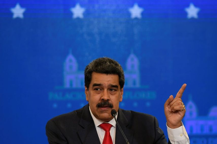 El presidente de Venezuela, Nicolás Maduro, habla durante una conferencia de prensa en el Palacio Presidencial de Miraflores en Caracas, Venezuela, el martes 8 de diciembre de 2020.&nbsp;