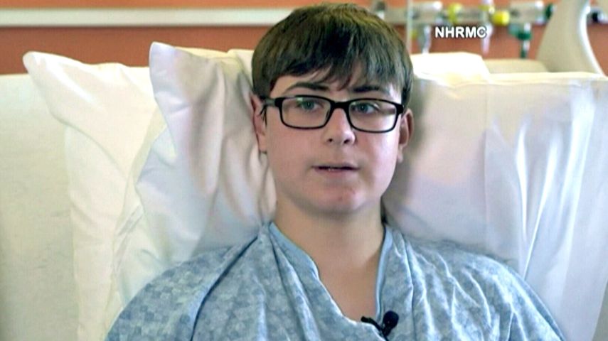 Hunter Treschl, sobrevivió para contarlo. (Captura de vídeo)