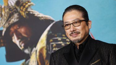 El actor japonés Hiroyuki Sanada asiste al evento de alfombra roja de la serie Shogun de FX en el teatro Academy de Los Ángeles, el 13 de febrero de 2024.