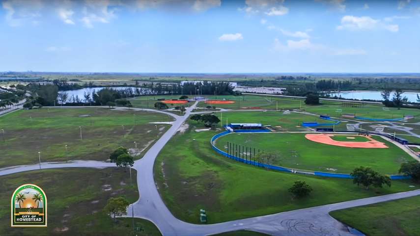 Espacio donde se construirá el millonario complejo deportivo en Homestead. Espacio donde se construirá el millonario complejo deportivo en Homestead.