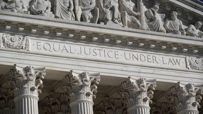 Parte del edificio de la Corte Suprema de Justicia en Washington.