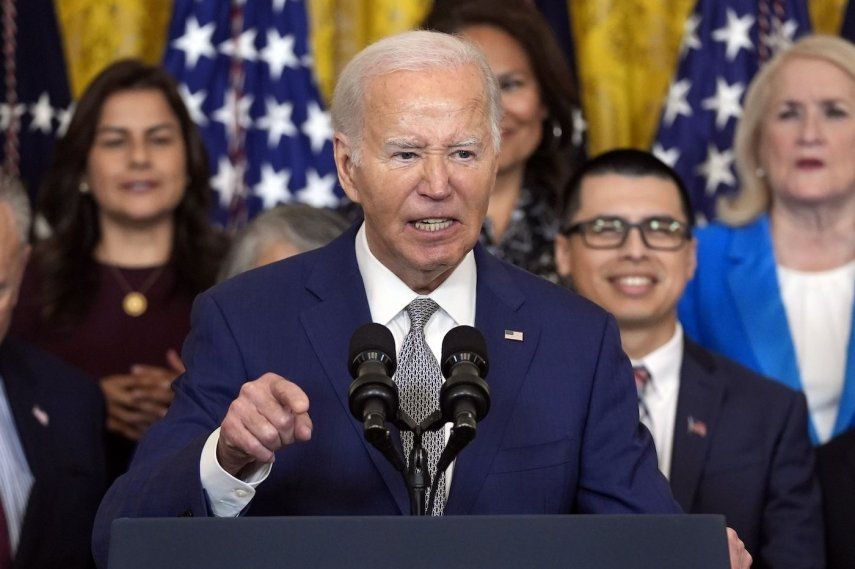 El presidente de EEUU Joe Biden habla durante una ceremonia por el 12do aniversario del programa DACA, en la Casa Blanca, en Washington, el martes 18 de junio de 2024.&nbsp;