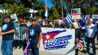 Imagen de la marcha del exilio cubano en calles de Miami