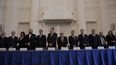 Magistrados venezolanos participan en la instalación del Tribunal Supremo en la sede de la Organización de los Estados Americanos, en Washington.