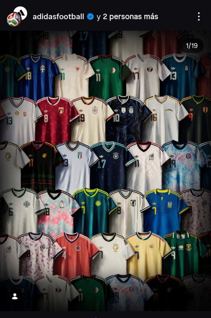 Post de Adidas para anunciar las nuevas indumentaria de las selecciones para el Mundial&nbsp;