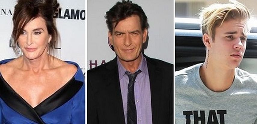 Caitlyn Jenner, Charlie Sheen y Justin Bieber. (CORTESÍA)