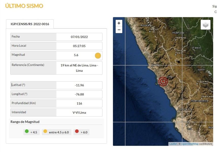 Imagen donde se localizó el epicentro del sismo publicada por la página oficial del Centro de Operaciones de Emergencia Nacional (COEN) en Twitter.&nbsp;