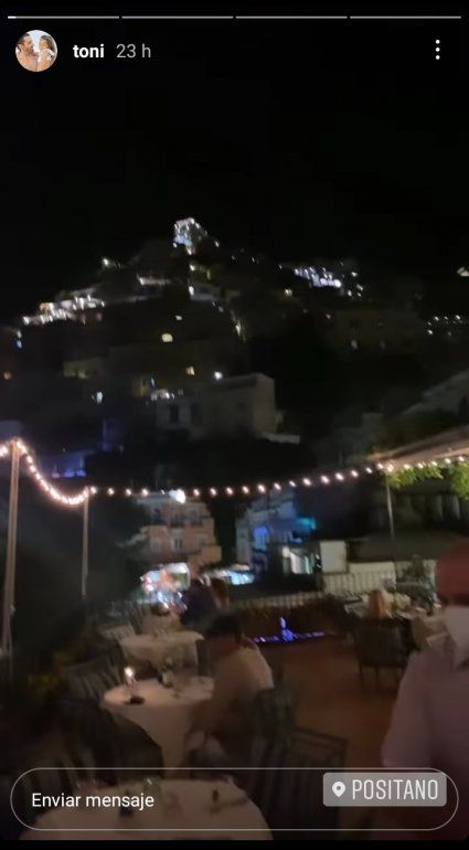 Captura de un video de Toni Costa en un restaurante de Positano, Italia. 