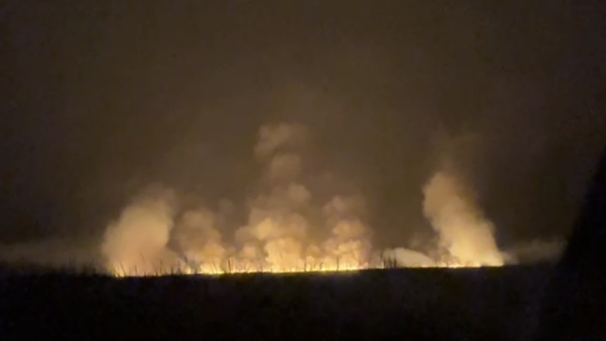 Imagen de un incendio reciente cerca de la avenida Krome.