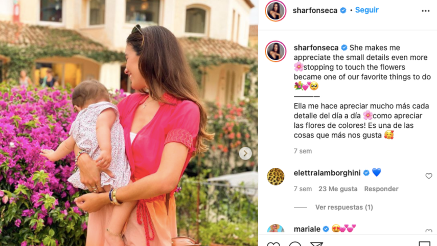 Sharon Fonseca con su bebé