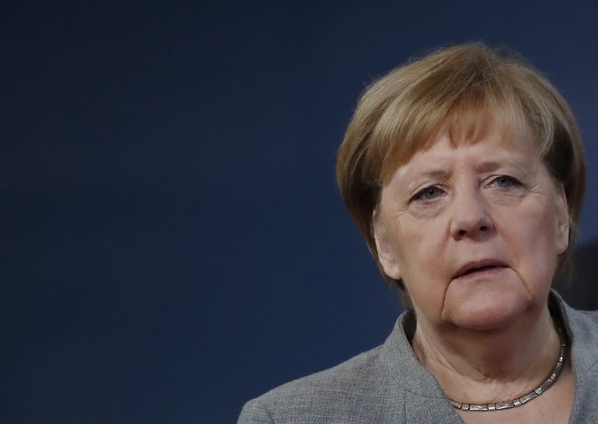 La canciller alemana Angela Merkel llega para una cumbre de la Uni&oacute;n Europea en Bruselas el viernes 13 de diciembre de 2019. (Christian Hartmann, Pool Photo via AP)