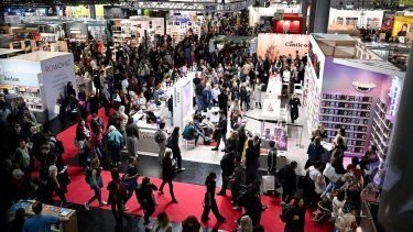 Ambiente en la 77 edición de la Feria del Libro de Fráncfort, la mayor del mundo.&nbsp;