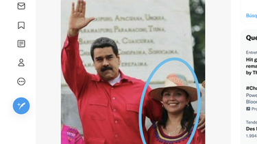El dictador de Venezuela Nicolás Maduro, la alcalde chavista Keyrineth Fernández.&nbsp;