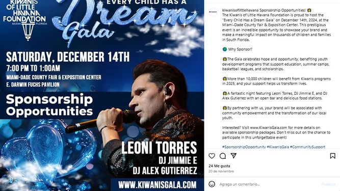 Gala anual de la Fundación Kiwanis de La Pequeña Habana.&nbsp;