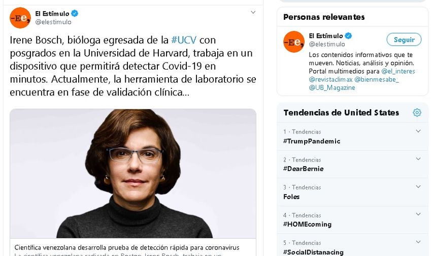 La venezolana acot&oacute; que la prueba est&aacute; dise&ntilde;ada para ser utilizada tanto en personas que presenten s&iacute;ntomas como en pacientes asintom&aacute;ticos.