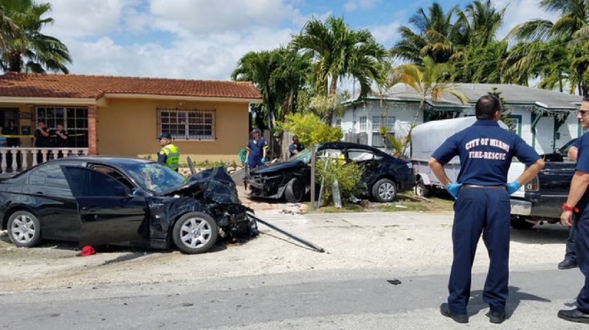 Estado en el que quedaron los vehículos comprometidos en el accidente de tránsito.