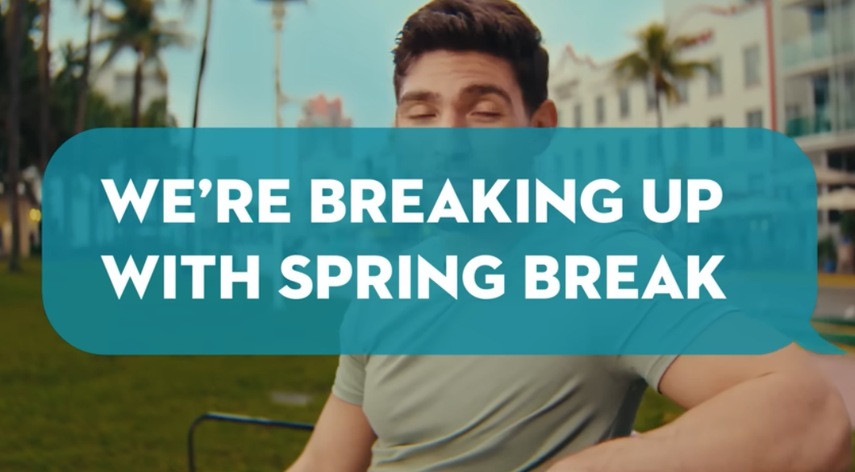 Publicidad de Miami Beach Rompiendo con las vacaciones de primavera.