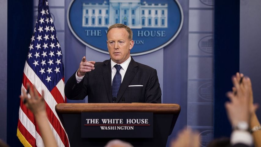 Sean Spicer, portavoz de la Casa Blanca en una rueda de prensa en Washington la semana pasada.