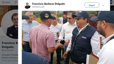 Fotografía publicada en Twitter por el consejero presidencial de DDHH y Asuntos Internacionales de Colombia,&nbsp;Francisco Barbosa Delgado, de la llegada de los colombianos liberados por el régimen de Nicolás Maduro en Venezuela.