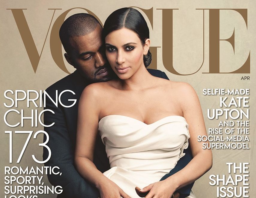 Kanye West y Kim Kardashian en la portada de Vogue