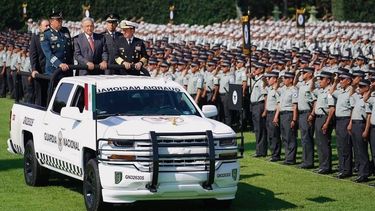 El presidente de México, Andrés Manuel López Obrador, en una ceremonia de la Guardia Nacional