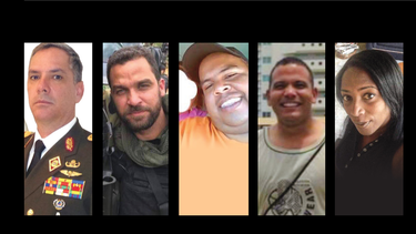 De Izq a Der. 1.-Mayor General Iván Hernández Dala. 2.- Teniente coronel (Ej.) Alexander Granko Arteaga. 3-.Nestor Neptalí Blanco Hurtado, Comandante de la Guardia Nacional Bolivariana (GNB). 4.- Capitán Jonathan Becerra, funcionario del DGCIM. 5.- Mayor Nairobi O’Connor Jackson&nbsp;