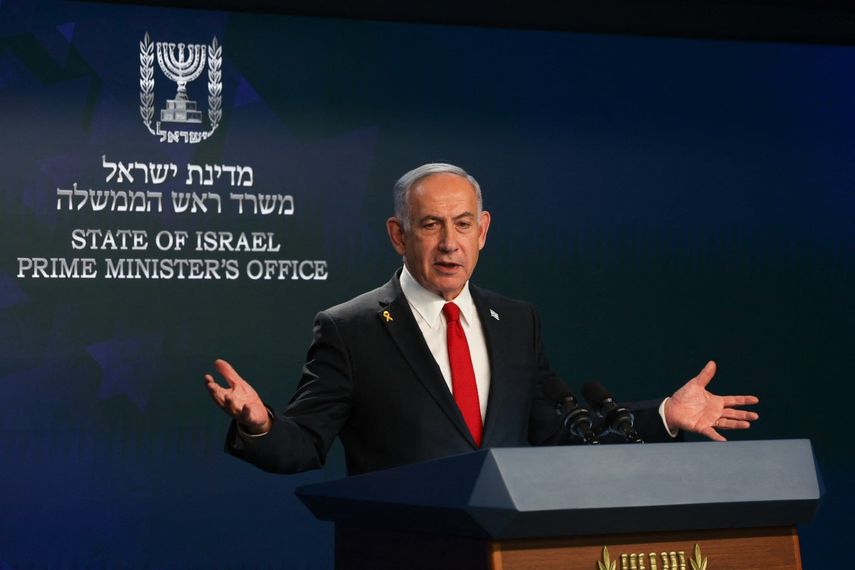 El primer ministro de Israel, Benjamín Netanyahu, ofrece una conferencia de prensa en Jerusalén
