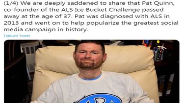 Patrick Quinn, uno de los impulsores de Ice Bucket Challenge.