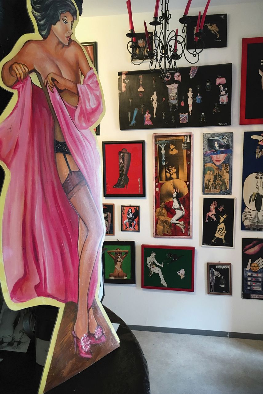 Algunas de las obras expuestas en el museo erótico de Hamburgo. 