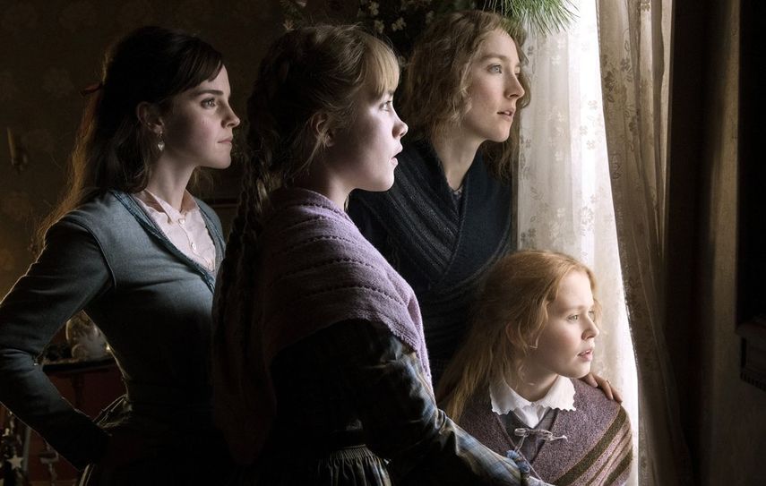 En esta imagen difundida por Sony Pictures, Emma Watson, Florence Pugh, Saoirse Ronan y Eliza Scanlen, de izquierda a derecha, en una escena de Little Women (Mujercitas).&nbsp;