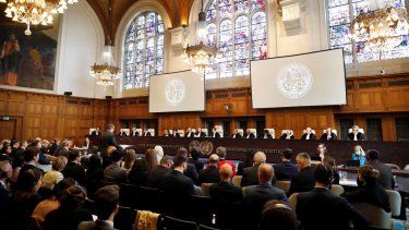 Corte Internacional de Justicia durante una audiencia.