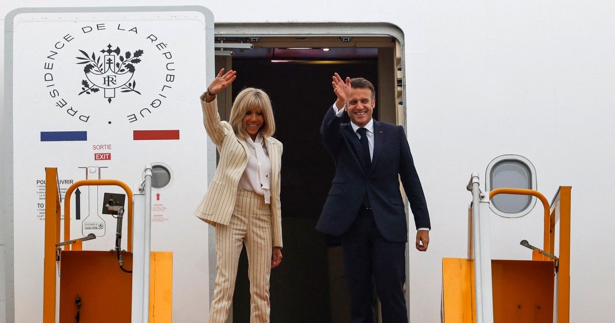 Macron desmiente la bofetada de su mujer: “Estábamos bromeando”