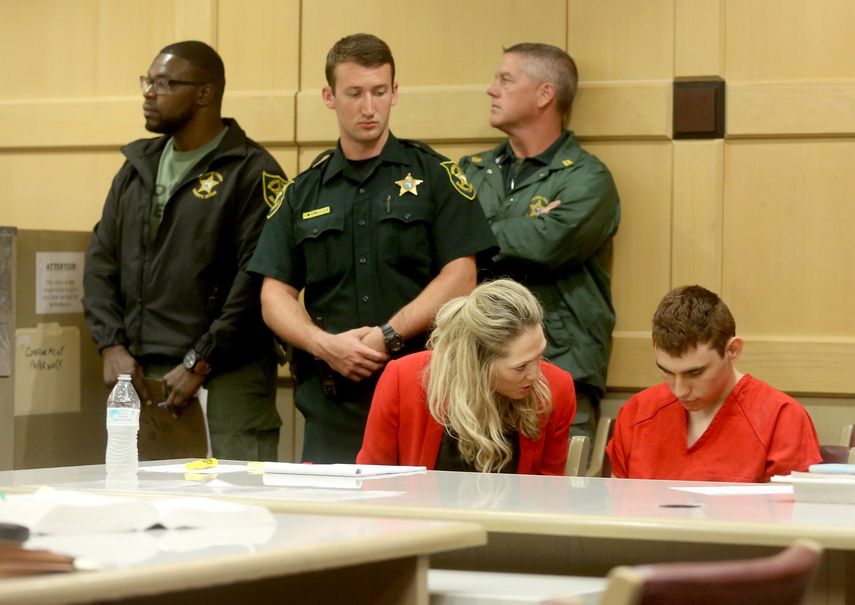 Nikolas Cruz en el momento en que fue reseñado por un juez.&nbsp;