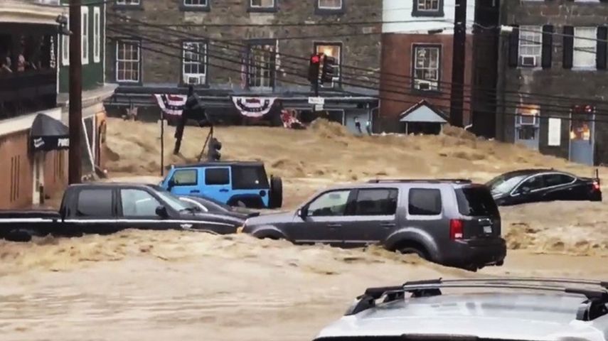 Inundaciones provocadas por le tormenta subtropical Alberto en la ciudad de Ellicot City, en EEUU.
