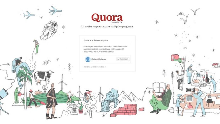 Captura de pantalla del servicio en español de Quora, que aún no está totalmente disponible, solo por invitación. (CORTESÍA)